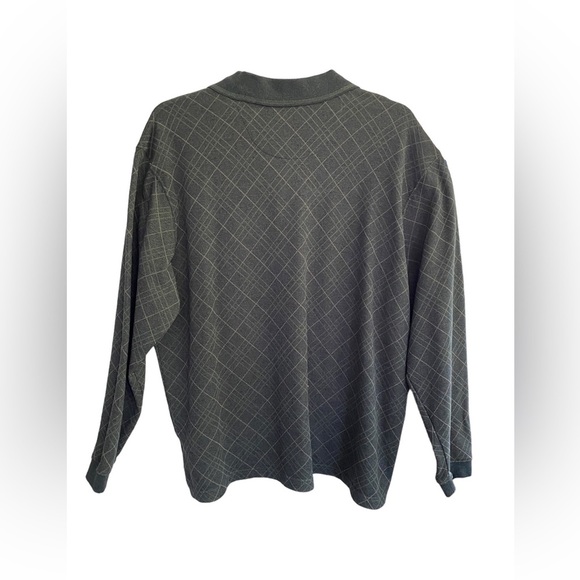 HAGGAR Long Sleeve Gray & Black Knit Collar Button Shirt Size XXL - Picture 3 of 8